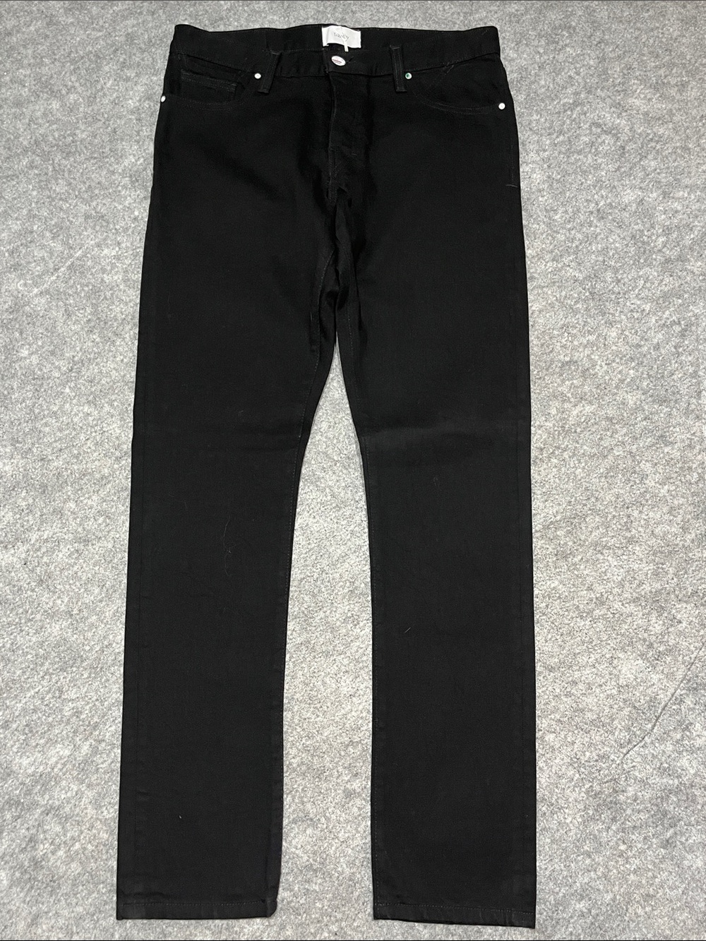 NEW Triarchy Slim Straight Black Button Fly Jeans - Picture 3 of 11